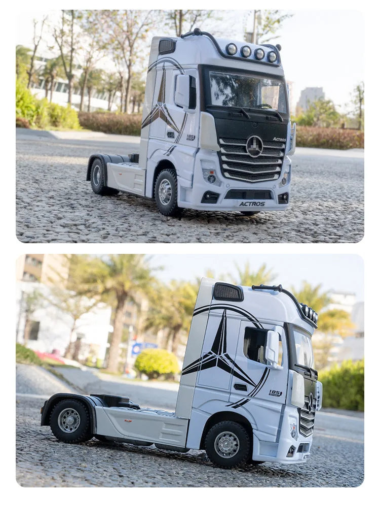1/36 Alloy Container Trailer Truck Head Car Model Toy Diecast Metal Engineering Transport Vehicle Model Cars for ren Gifts