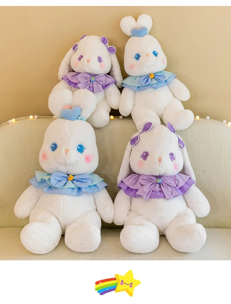 Kawaii Plush Toy Stuffed Doll Cute Rabbit Bear Couple Loli Bunny Pillow Soft Baby Bunny Doll for Kids Birthday Xmas Gift