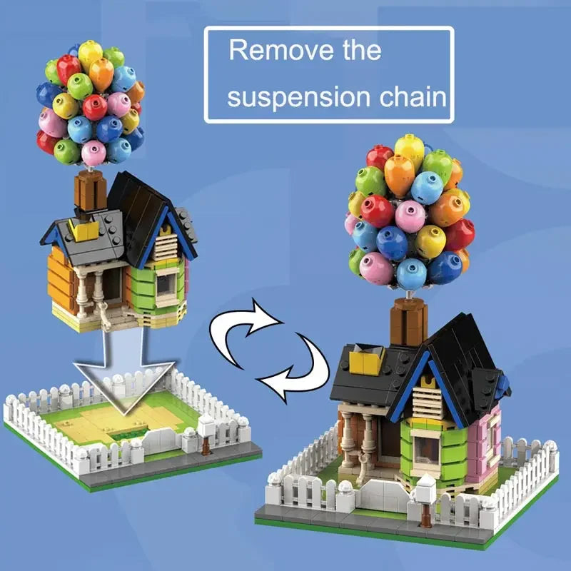 Creative Tensegrity Sculptures Suspended Gravity Building Blocks Balloon Flying House Bricks Model Kids Toys Christmas Gift