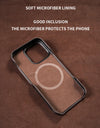 for Magsafe Case for iPhone 15 16 Pro Max 16Pro Retro Luxury Full Grain Cowhide Genuine Oiled PULL-UP Leather Magnetic Cover