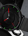 Minimalist Men's Fashion Watches Ultra Thin Stainless Steel Mesh Belt Quartz Wrist Watch Men Casual Leather Clock