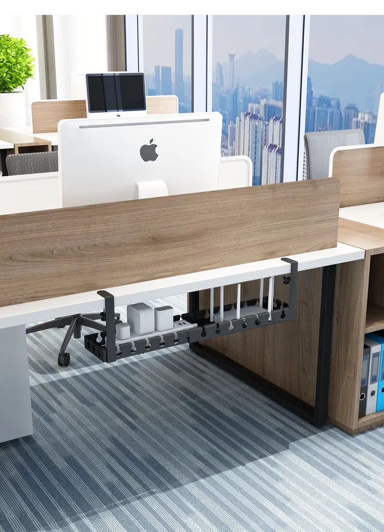 Under Desk Cable Management Tray, Extendable Sturdy Steel Under Desk Cord Hider Raceway,Power Strip Cord Holder Wire Management