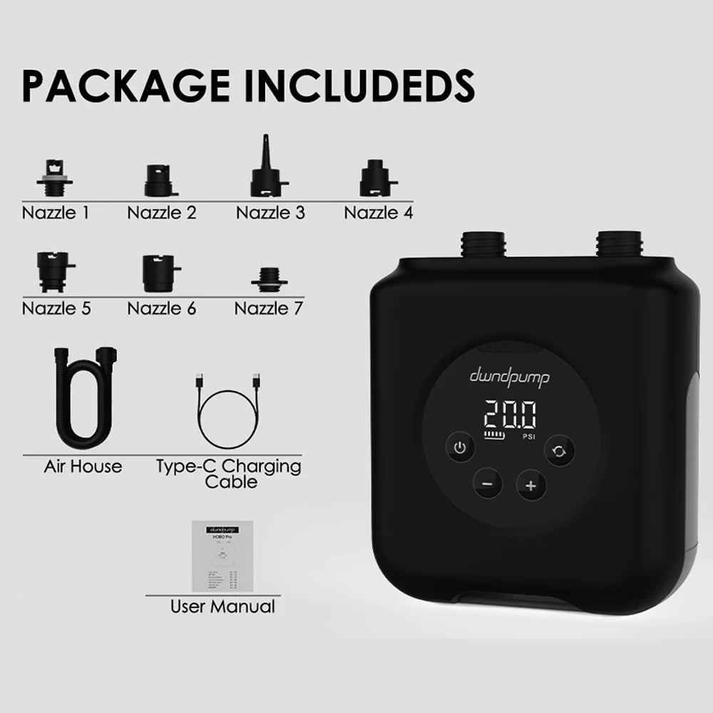 Electric SUP Pump Inflatable PVC Boat Accessories Stand Up Paddle Boards 20PSI Pump for Kayak Surfing Kite Mattress Tents