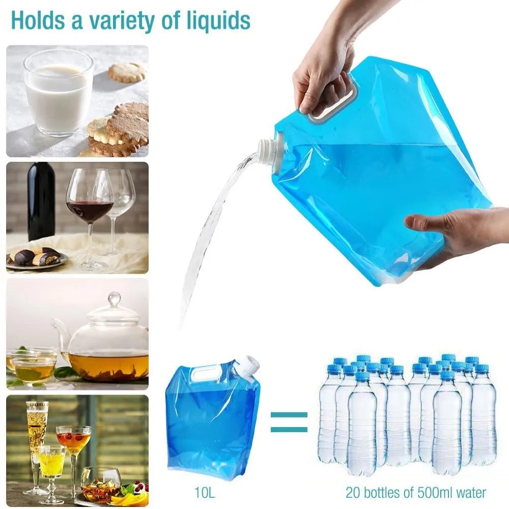 5/10/15L Outdoor Camping Water Bag Portable Folding Bucket Large Capacity Water Container with Handle Travel Camping Supplies