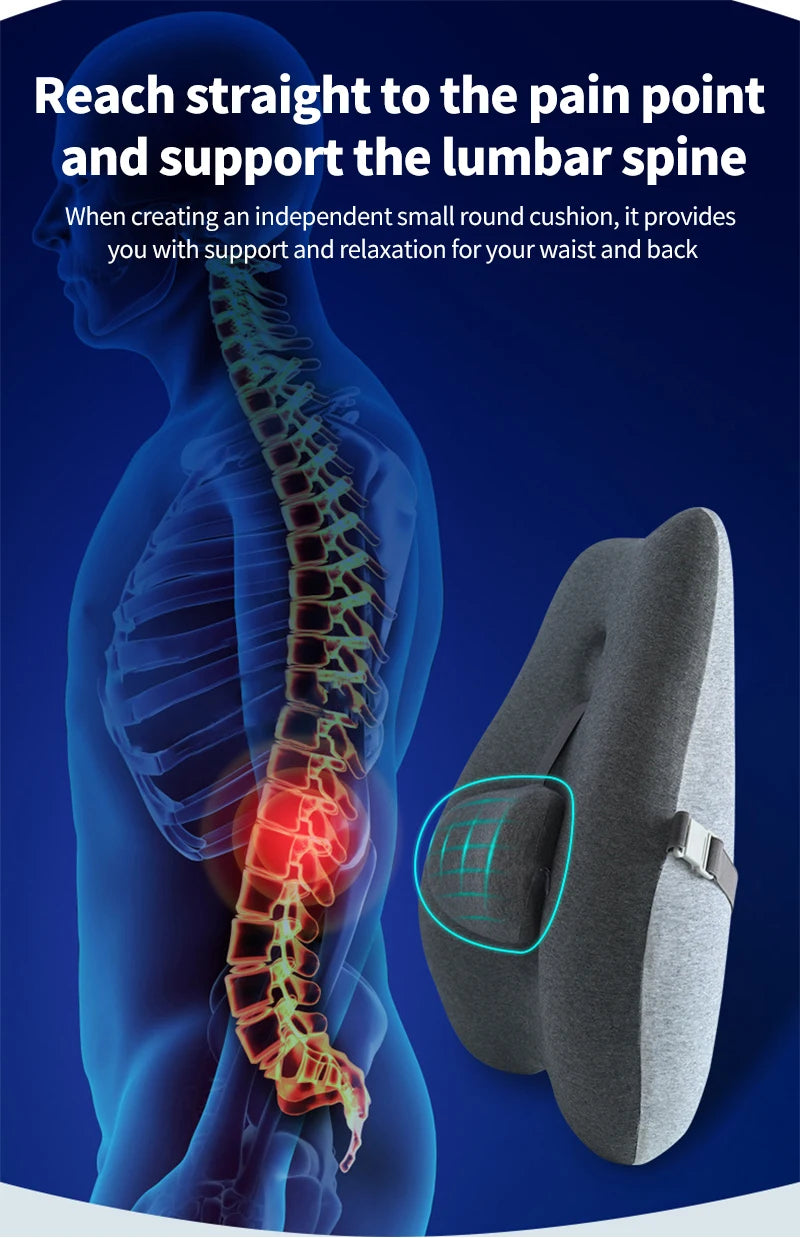 Car Seat Office Chair Massage Back Lumbar Support Memory Cotton Ventilate Cushion Pad Back Lumbar Cushion for Car Driver