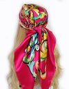 Retro Women Silk Scarf Bandanna Fashion Bohemian Pattern Square Hijab Lady Wrap Headband foulard muffler