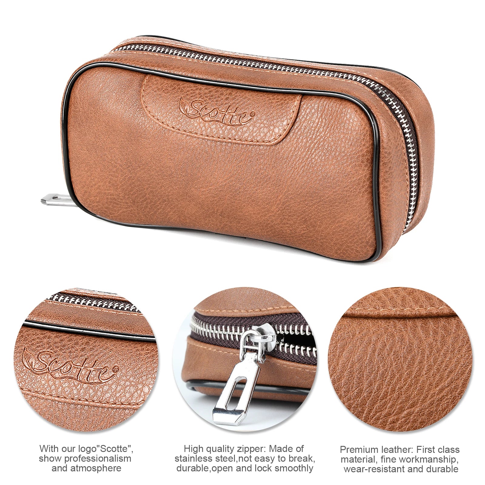 PU Leather Tobacco Smoking Pipe Bag for 2 pipes Portable Herb Tobacco Smoking Pipe Case Smoking Tools Accessories