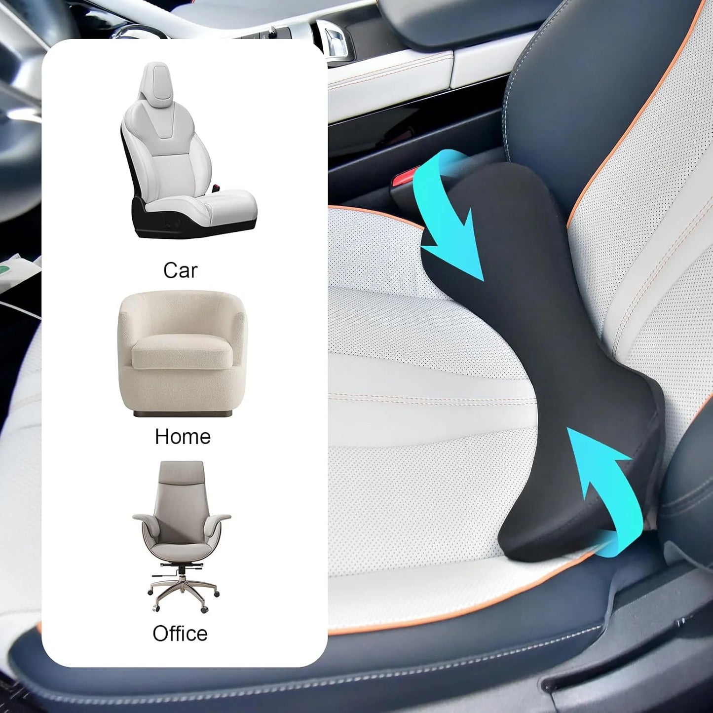 Multi-purpose Back Cushion Lumbar Support Pillow Memory Foam Relieve Pain Lumbar Back Support Cushion for Office Chair Car Seat