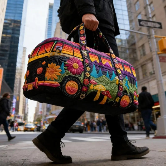 3D Quilted Travel Duffle Bag Large Capacity Weekender Tote
