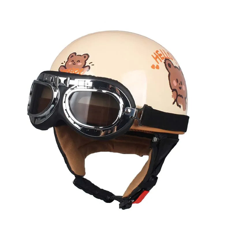 Outdoor Cartoon Helmet Four Season Universal Retro Helmet with Ear Protection Men's and Women's Cycling Helmets