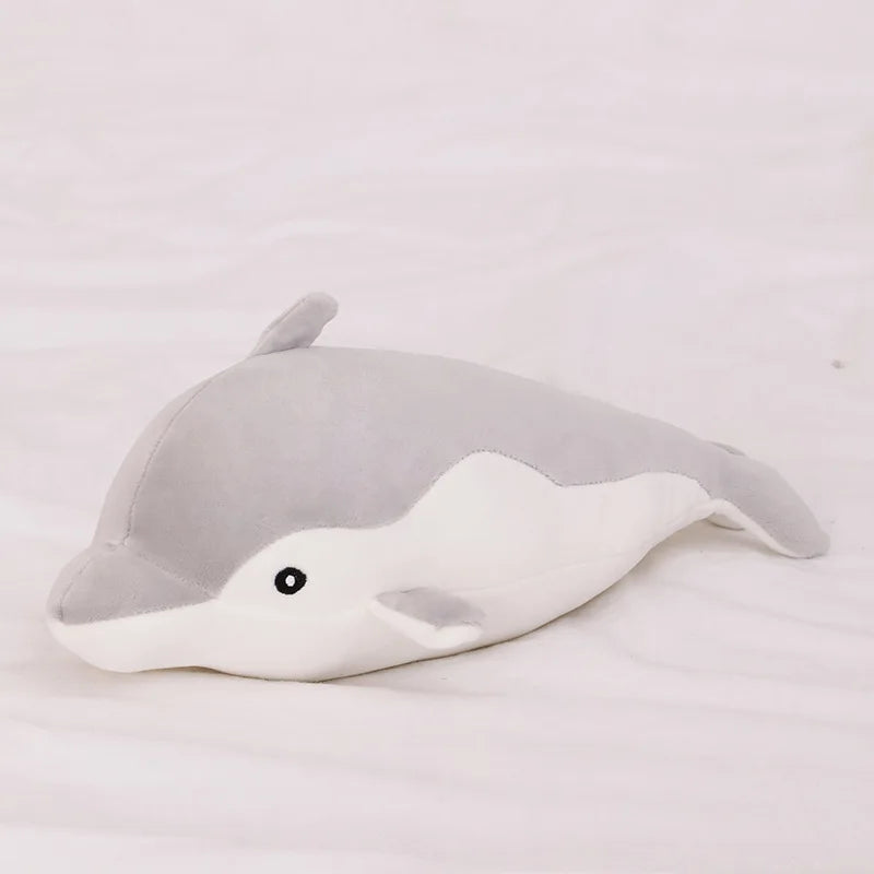 Kawaii Dolphin Plush Toy Soft Stuffed Doll for Kids Birthday Gift Large Cuddly Pillow Cute Plushie for Girls Super Soft Short