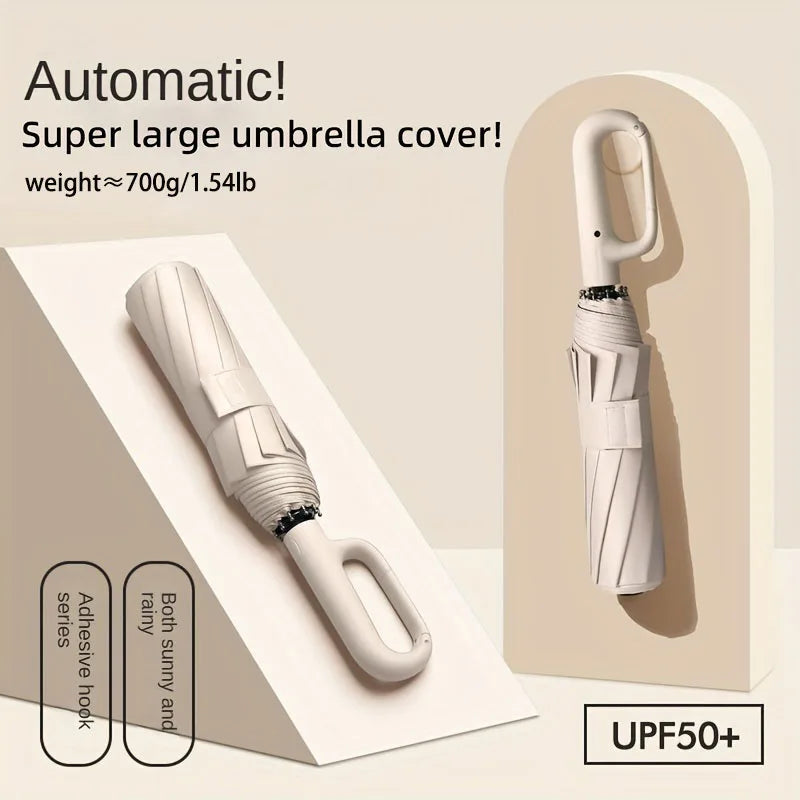 27 inch large windproof and sturdy umbrella, fully automatic buckle folding umbrella