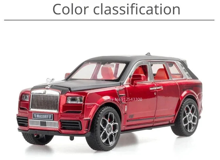 1:24 Rolls-Royce Spectre Cullinan Masory Car Model Toy Sound Light Shock Absorption Vehicle Models Desktop Ornaments Gift