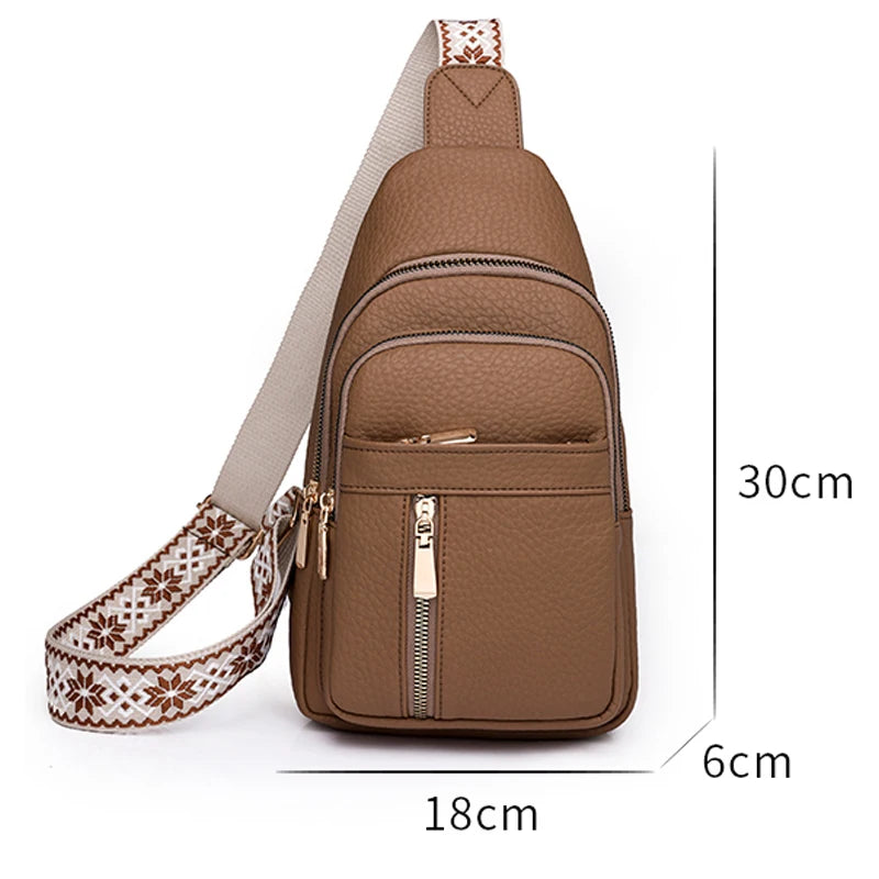 Women Chest Bags High Quality Leather Female Cross body Bag Designer Brand Shoulder Bags Luxury Storage