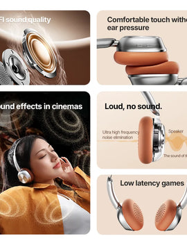 D20S Retro Headband Headphones Bluetooth 5.4 Sport Earbuds HiFi Sound Noise Cancelling Headband Earphones for Running