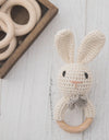 Baby Rattle Crochet Amigurumi Bunny Rattle Bell Newborn Knitting Gym Toy Educational Teether Baby Mobile Rattle Toy 0-12 Months