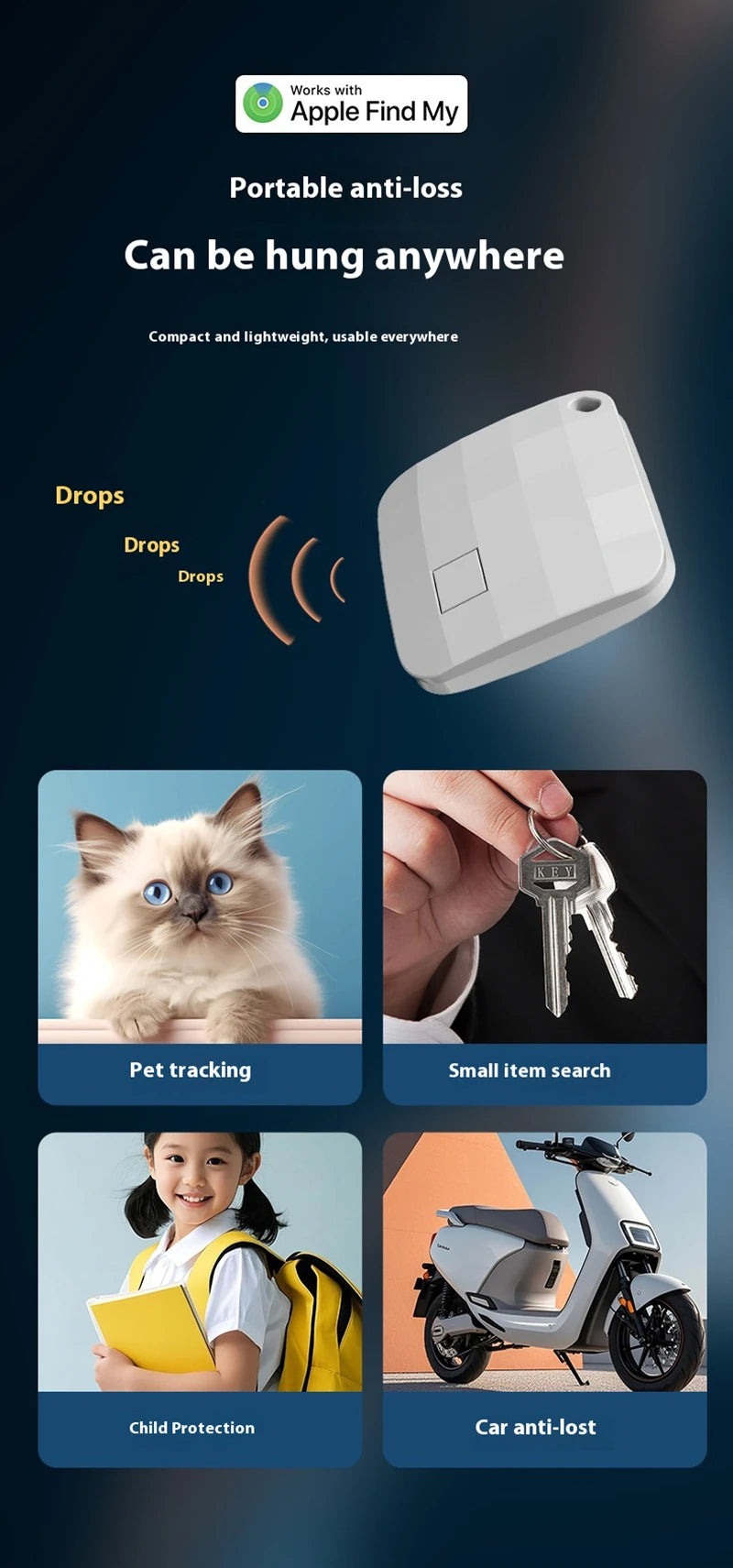 Mini Tracker Global Positioning Device Real Time Global Positioning Long Battery Life Modern Anti Loss Tag For Pets  Elderly