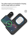Portable Desktop Mobile Phone Wireless Charger Station 3In1 4 3 In One 3 In 1 Folding Megnetic Foldable 10W 15W Wireless Charger