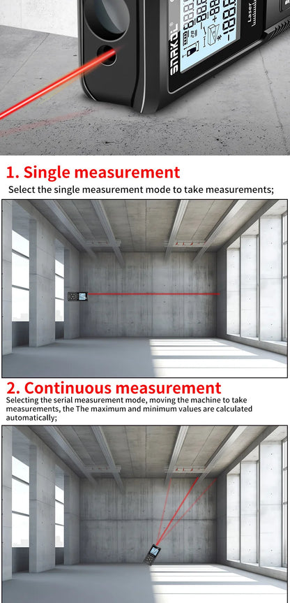 120M Smart Laser Distance Meter Measure Infrared Rangefinder USB Rechargeable Handheld Portable Laser Range Finder Tools