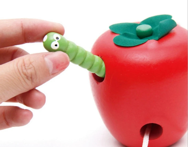 Montessori Wooden Toys for  1 2 3 Years Early Learning Educational Toys Watermelon Cheese Threading Puzzle Games 0 12 Months