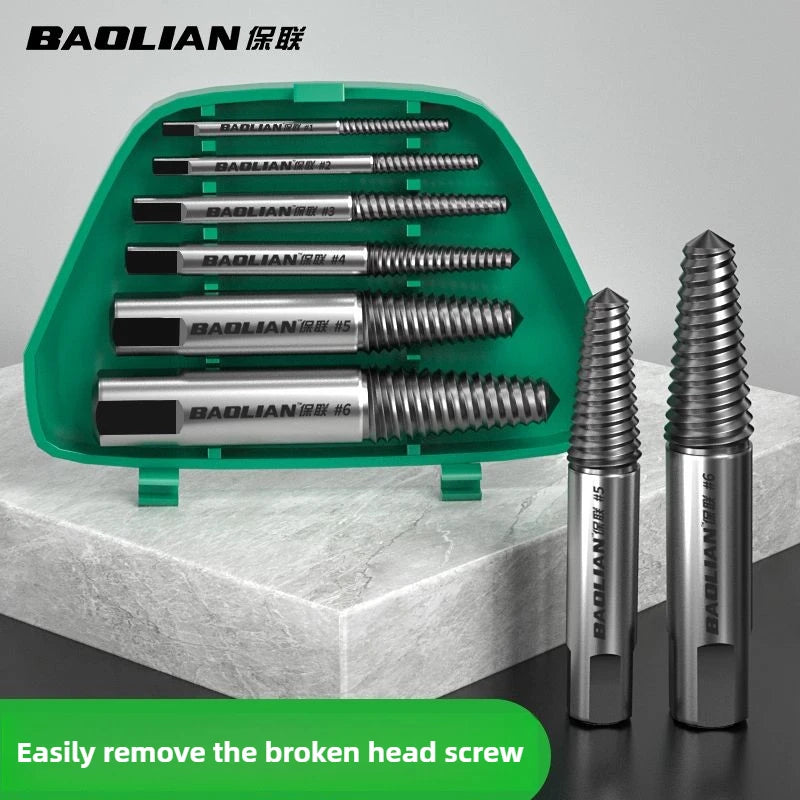 5PCS/6PCS Broken Damaged Screwdriver Extractor Drill Bit Set Carbon Steel Double Side Screw Pull Center Drill Bits