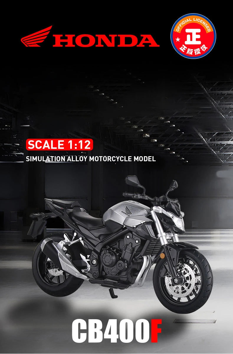 Diecast Honda CB400F Sports Motorcycle Model 1 to 12 Scale