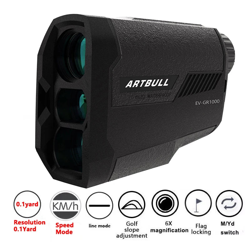 6X Golf Laser Rangefinder 1000m With Slope Compensation And Flag Lock