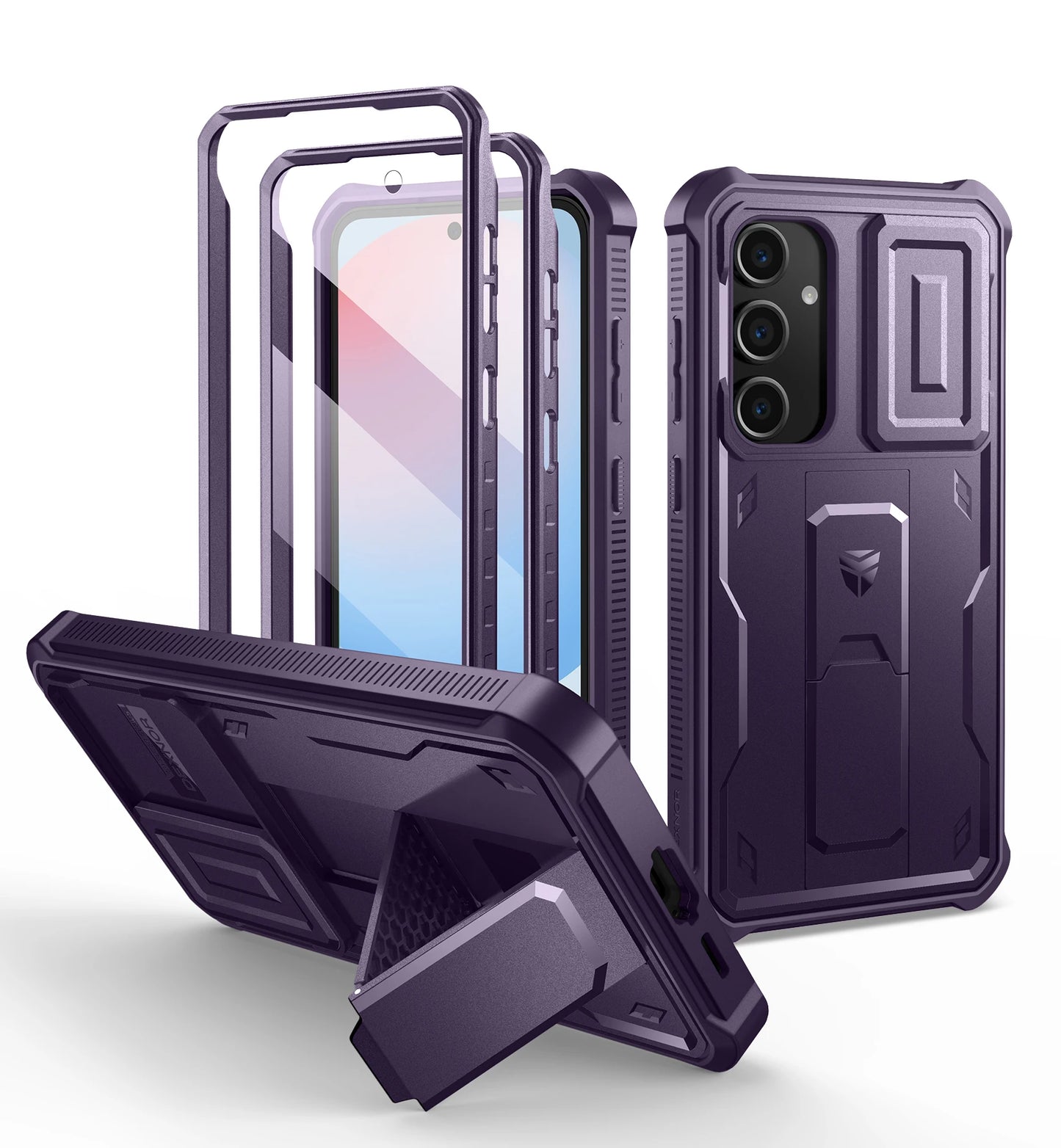 For Samsung Galaxy S24 FE Case with Built-inSlide Camera Cover Full Body Heavy-Duty Rugged Case holder Built-in Screen Protector