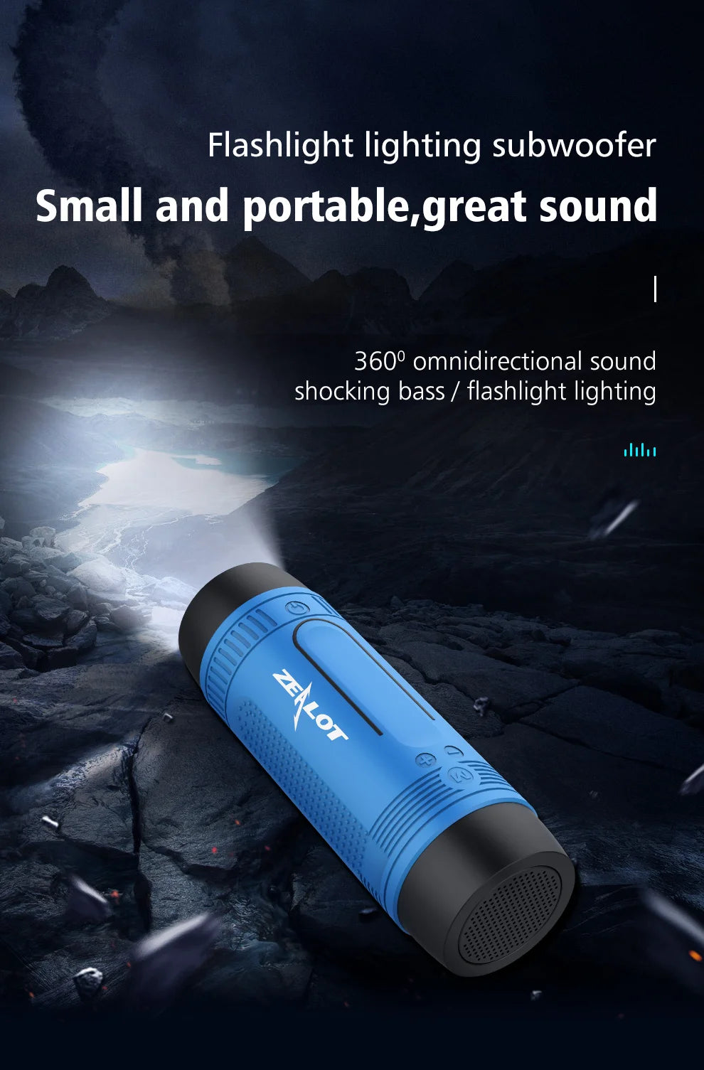 Bluetooth Speaker Outdoor Bicycle Speaker Portable Waterproof Wireless Speaker Support TF Card+Flashlight+power Bank