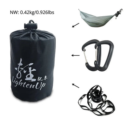 300*140cm Ultralight Hammock 380T (20D) New Parachute Nylon Single Shelter For Hiking Riding And Camping