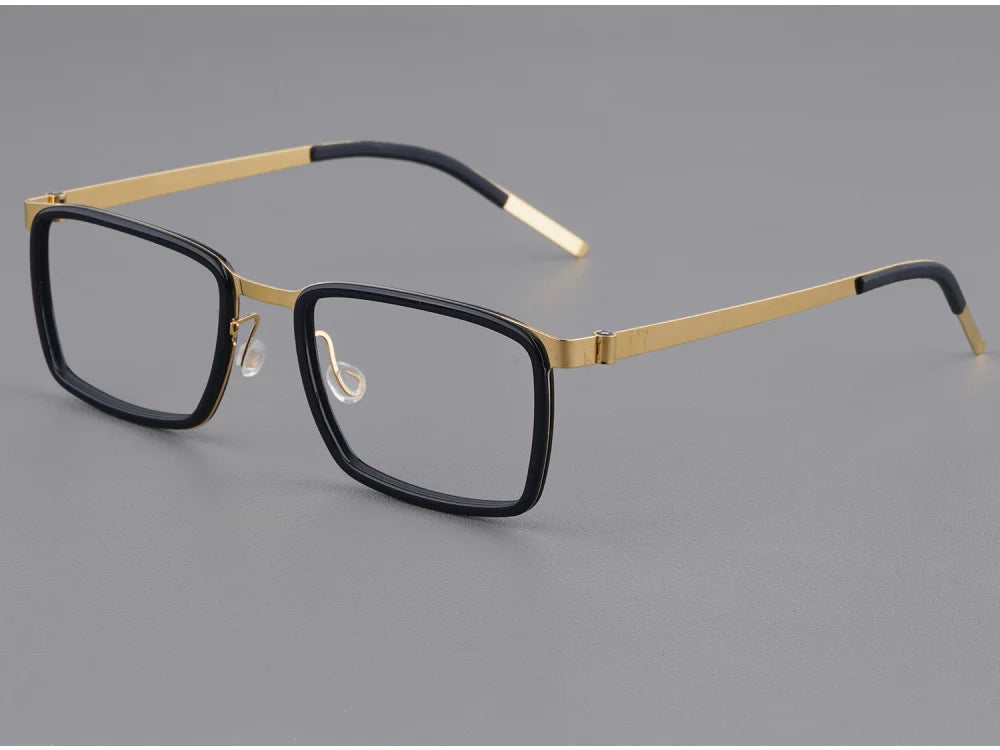 Rectangle Titanium Screwless Business Eyeglasses Frame