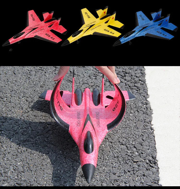 FX620 RC Plane Drone SU35 2.4G Fixed Wing Fighter Electric Toys Airplane Glider EPP Foam Toys  Boys Gift