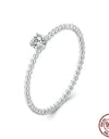 Simple Round Moissanite Beads Ring Women 925 Sterling Silver Diamond Cut Stackable Rings