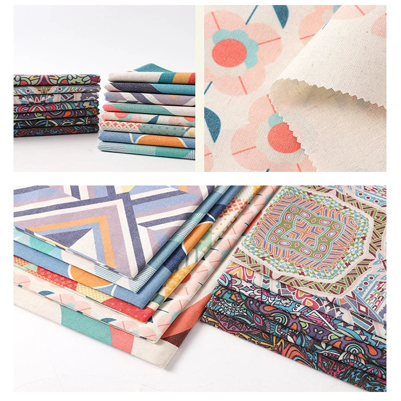 1/2/3/5M ethnic style linen canvas fabric for home textile DIY handmade sewing accessories sofa tablecloth by the meter