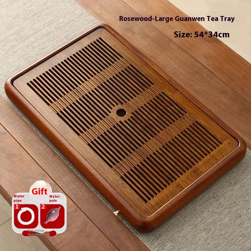 Tea Tray Home Small Solid Wood Pear Wood Dry Soaking Platform Water Storage Tea Set Tea Tray Wooden Tray
