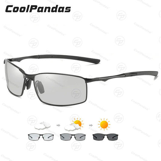 Classic Square Photochromic Polarized Sunglasses UV400 Anti-Glare Driving Glasses for Men Women