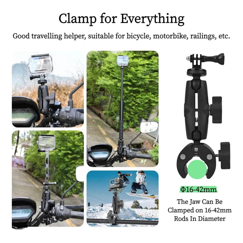 Action Camera Bicycle Motorcycle Handlebar Mount Selfie Stick Bracket