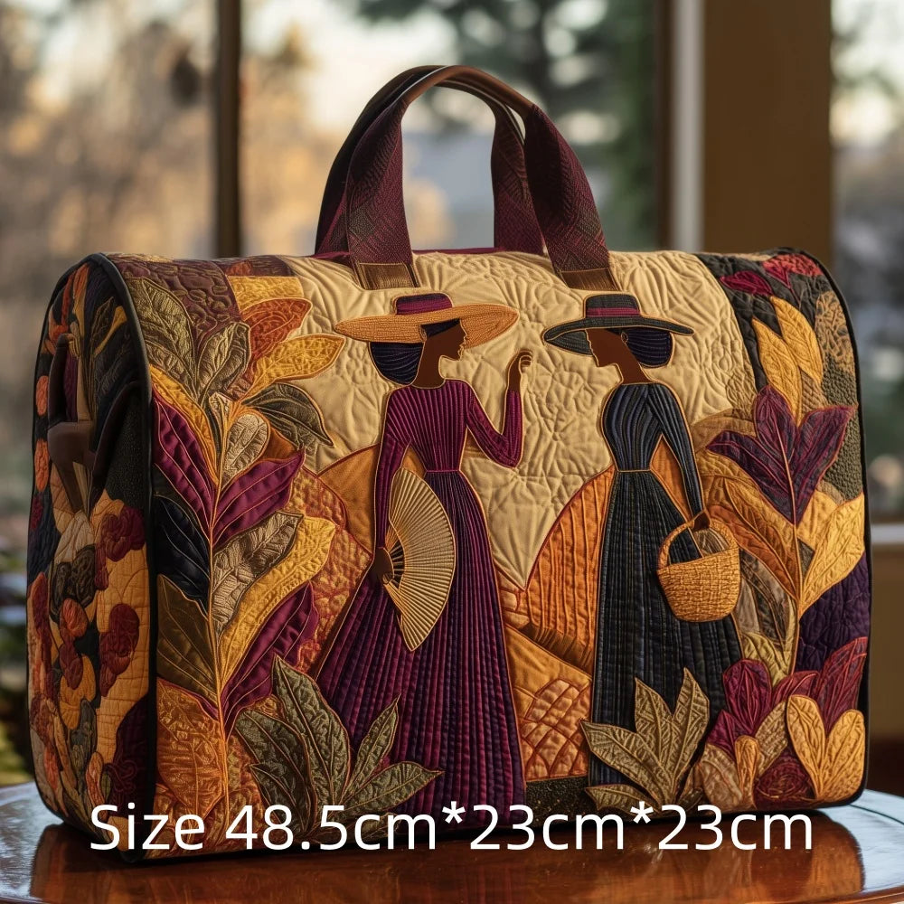 3D Quilted Africa Travel Bag for Women Boho Weekender Bag with African Women Map Print Carry on Luggage Unique Festival Bags
