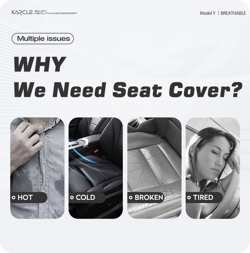 For Tesla Model 3/Highland 3 For 2020-2024 Model 3 Car Seat Cover 5-Seat Ice Silk Seat Cushion Summer Breathable Car Mat Pad