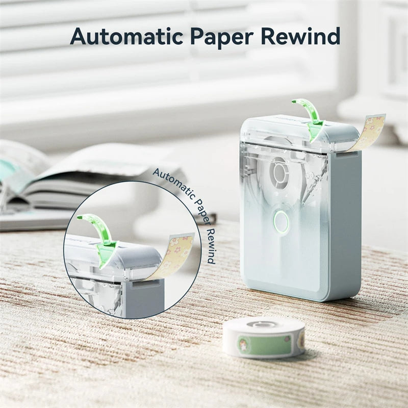 D110 Mini Thermal Label Printer, Bluetooth Portable Pocket Sticker Maker 12–15mm Inkless Label Printer for Home Organization