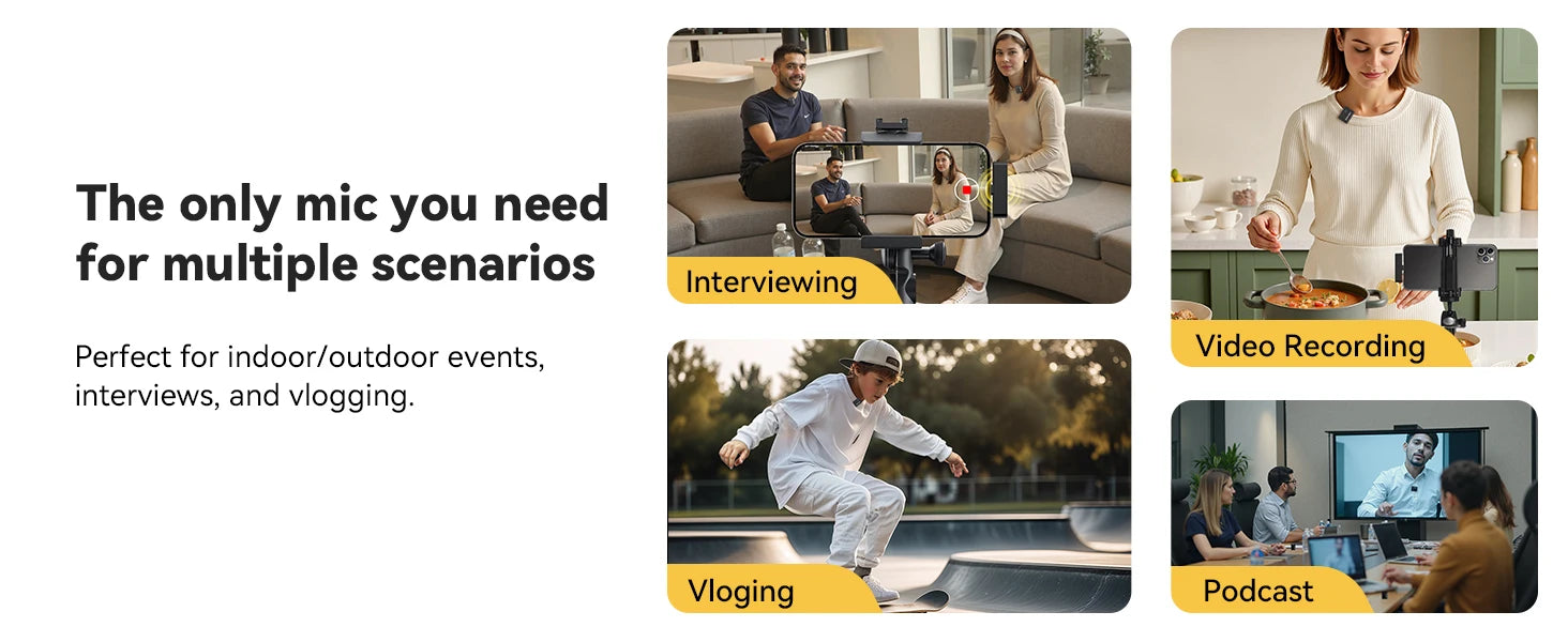 M1 Wireless Lavalier Microphone with Charging Case Short Video Recording Mini Mic for iPhone/iPad/Android