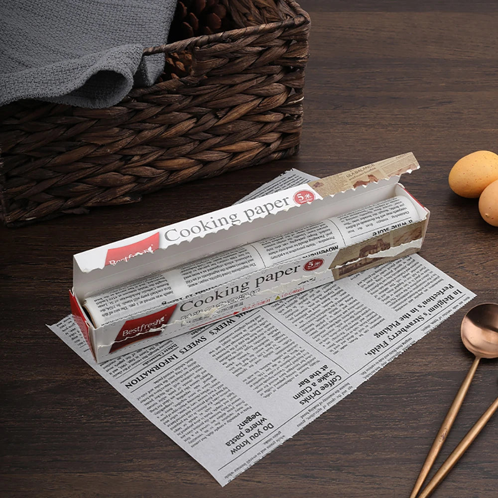Retro English Newspaper Food Grade Grease Paper Bread Sandwich Burger Fries Wrappers Cookie  Food Accessories for Baking Kitchen