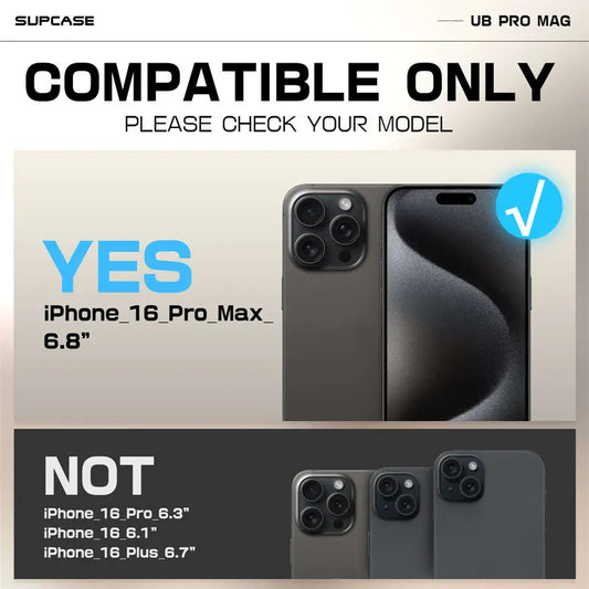 For iPhone 16 Pro Max Case 6.9“ 2024 UB Pro Mag Full Body Rugged Case with Built-in Screen Protector Kickstand Belt-Clip