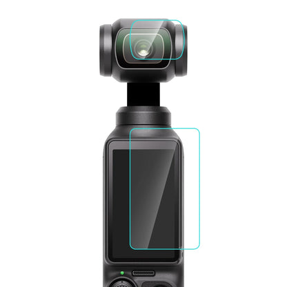 For DJI OSMO Pocket 3 9H 2.5D HD Tempered Glass Lens Protector + Screen Film