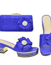 Nigerian Italian Shoes and Bags Set Decorated with Rhinestone Luxury Shoe and Bag Set for Party in Women