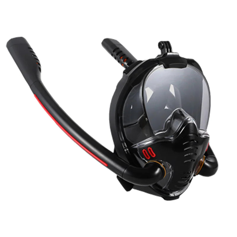 Full Face Snorkel Mask with Anti-Fog Wipes 180 Degree Panoramic HD View Snorkeling Mask Anti-Leak Dry Set for Adults