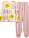 Women’s Cute Lazy Style Cotton Pajama Set – Soft, Loose Long Sleeves & Pants