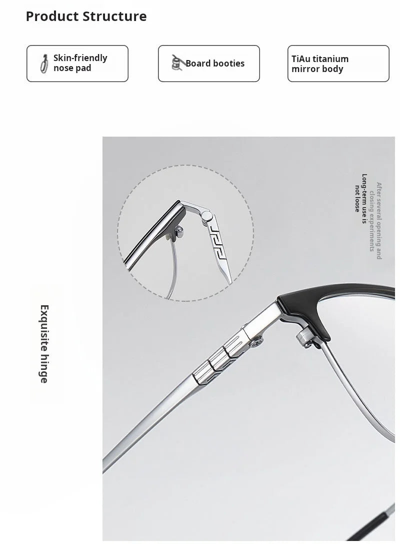 Retro Square Lightweight Titanium Eyeglasses Frames