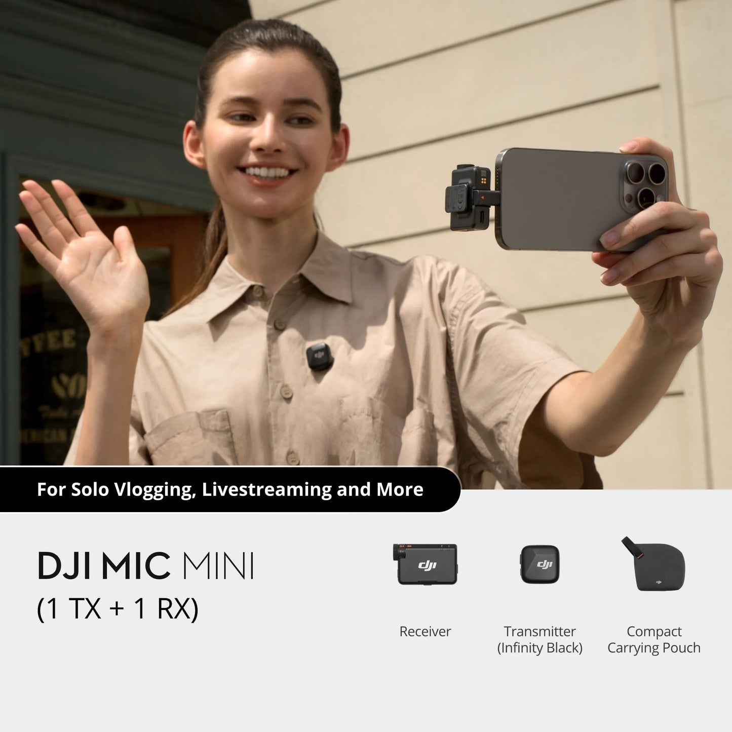 Wireless Microphone System with 48 Hour Battery Life Charging Case and Two Level Active Noise Cancelling