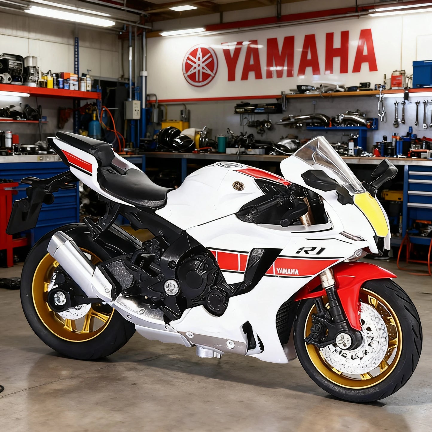 1/18 Suzuki Hayabusa GSX1000R YZF-R1 Motorcycle Model Toy Vehicle Collection Autobike Shork-Absorber Off Road Autocycle Toys Car